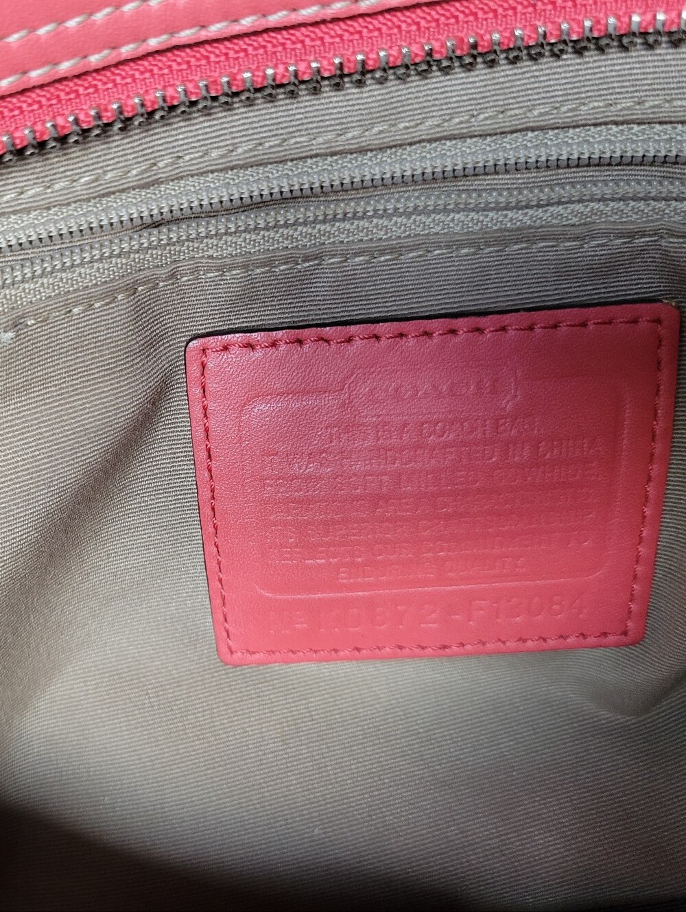 Coach Choral Leather Shoulder Bag with Peach Tassel Charm - Picture 6 of 9